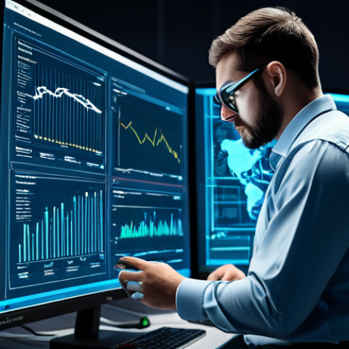 A professional male cybersecurity analyst in a modest business casual shirt and trousers, meticulously examining complex holographic data visualizations and code on multiple screens, representing a digital system health check. He holds a magnifying glass over a glowing interface, symbolizing the search for hidden vulnerabilities. The environment is a clean, modern, secure data center with subtle network diagrams in the background. Full body shot, focused, analytical expression, perfect anatomy, correct proportions, natural pose, well-formed hands, proper finger count, natural body proportions. High-resolution professional photography, cinematic lighting, digital art, safe for work, appropriate content, fully clothed, professional, family-friendly.